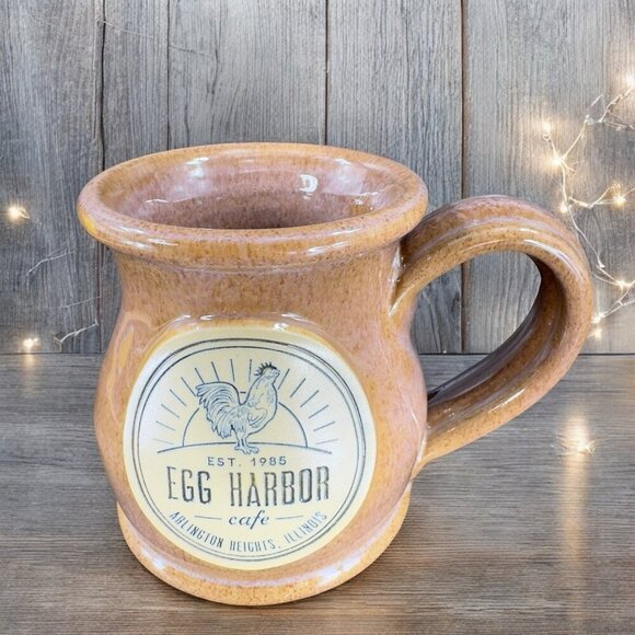 Deneen Pottery Hand Made Coffee Mug Cup Brown Glaze Egg Harbor Illinois IL - Picture 1 of 13